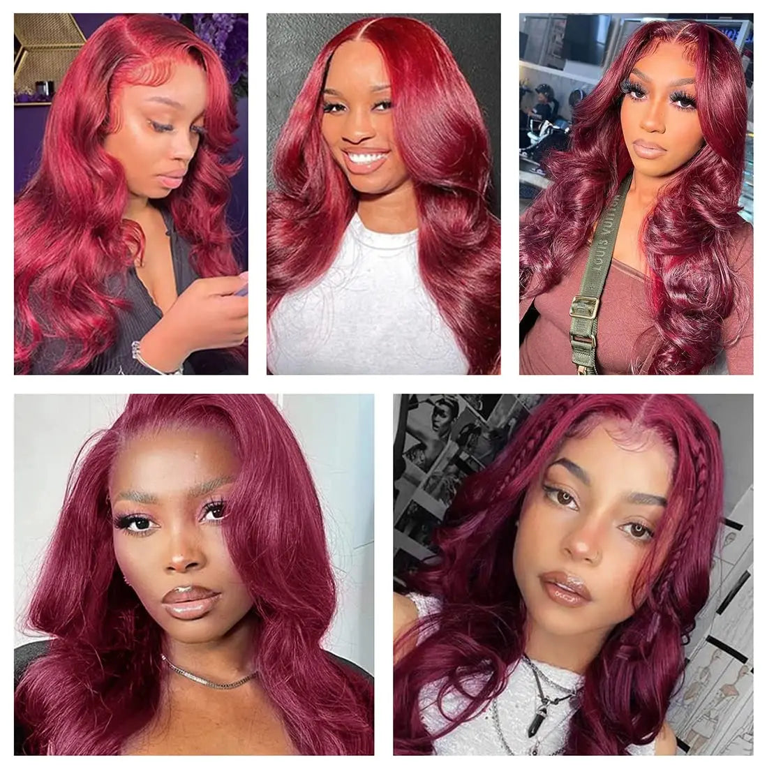 99j Burgundy Lace Front Wigs Human Hair Body Wave  HD Transparent Lace Frontal Wig for Women Pre Plucked Wine Red Colored