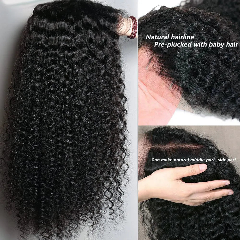 Kelily Deep wave 13x6 HD Lace Hair Wig Curly Black Wigs Natural Wave Style Wig