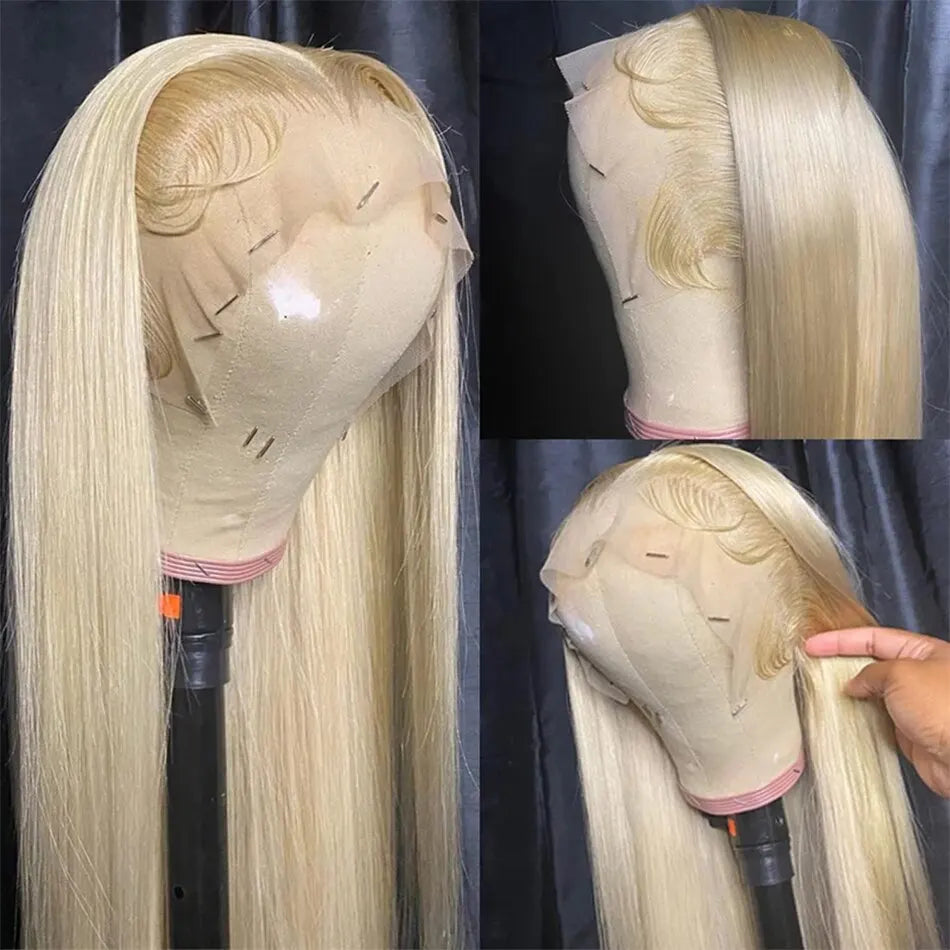 Kelily Russian HD 613 Blonde Blonde Virgin Hair Lace Front Human Hair HD Transparent Lace Frontal Wig for Women