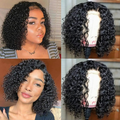 Kelily Deep Curly Short Bob Wigs 13x4 Lace Frontal 5x5 4x4 Lace Closure Bob Wig For Women Virgin Hair with Baby Hair Pre Plucked Natural Color