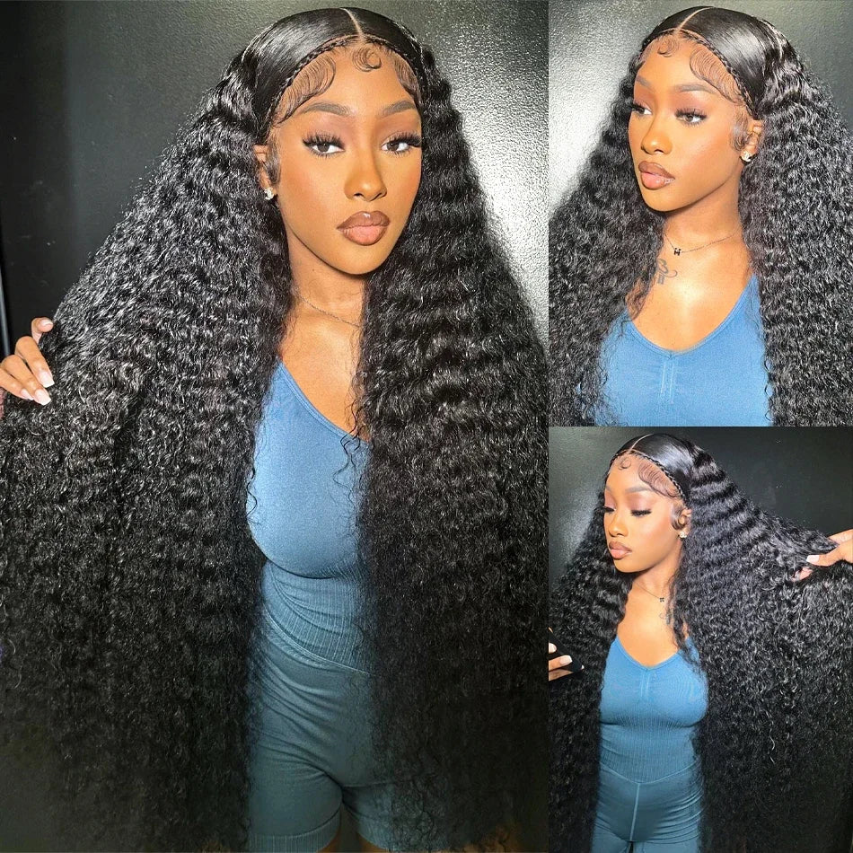 Kelily Jerry Curly Undetectable HD Lace Closure Wig Glueless Virgin Hair Natural Black