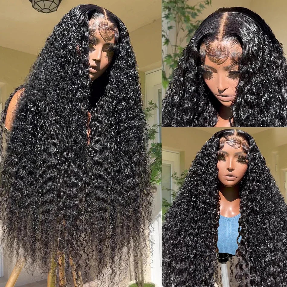 Kelily Jerry Curly Undetectable HD Lace Closure Wig Glueless Virgin Hair Natural Black