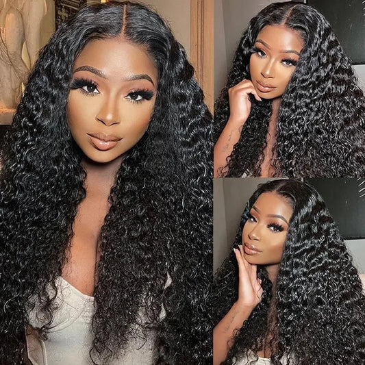 Kelily Jerry Curly Undetectable HD Lace Closure Wig Glueless Virgin Hair Natural Black