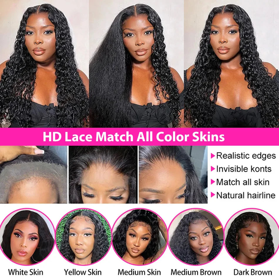 Kelily Deep Wave 5x5 Curly Glueless HD Lace Closure Beginner Friendly For Women